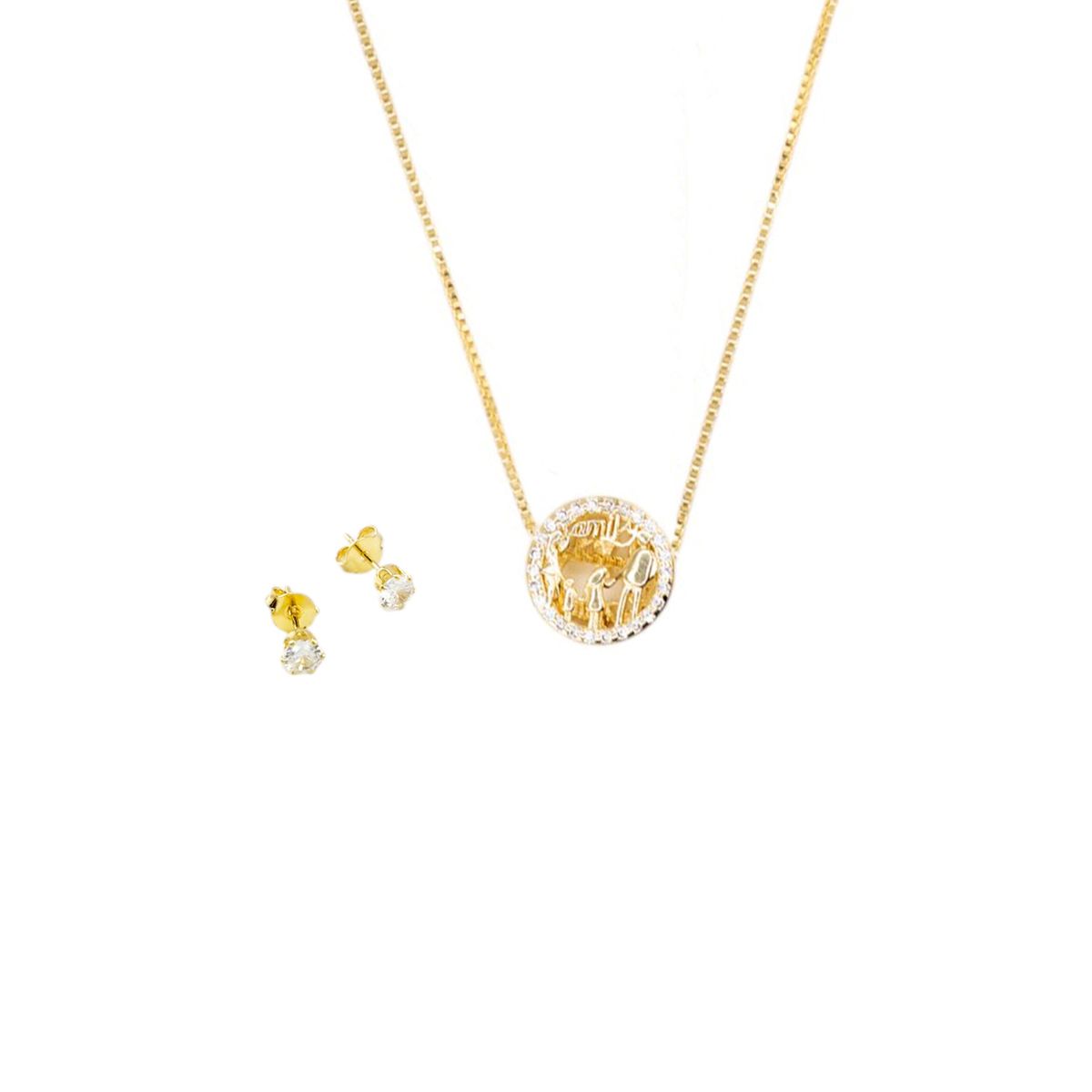 JOYAS MONTERO - Conjunto Familia Gold Microcircon Baño de oro 24k
