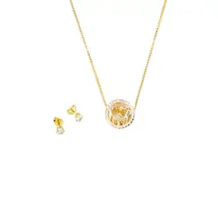 JOYAS MONTERO - Conjunto Familia Gold Microcircon Baño de oro 24k