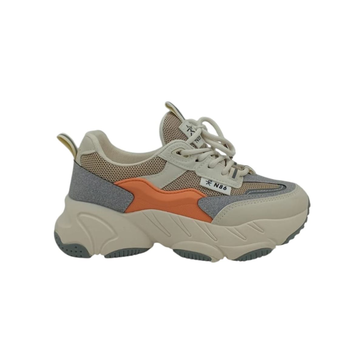 HERIEL - Zapatilla Naranja Plataforma Mujer