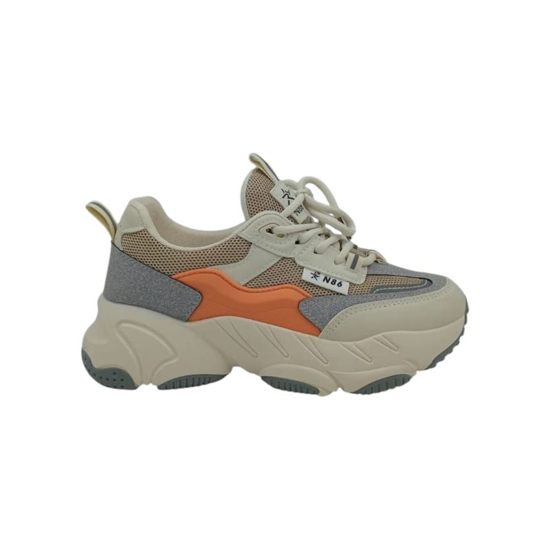 HERIEL - Zapatilla Naranja Plataforma Mujer