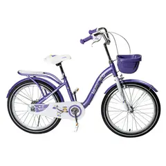 ALPHA - Bicicleta Niña Infantil De Paseo Purple Owl Rueditas Aro 20