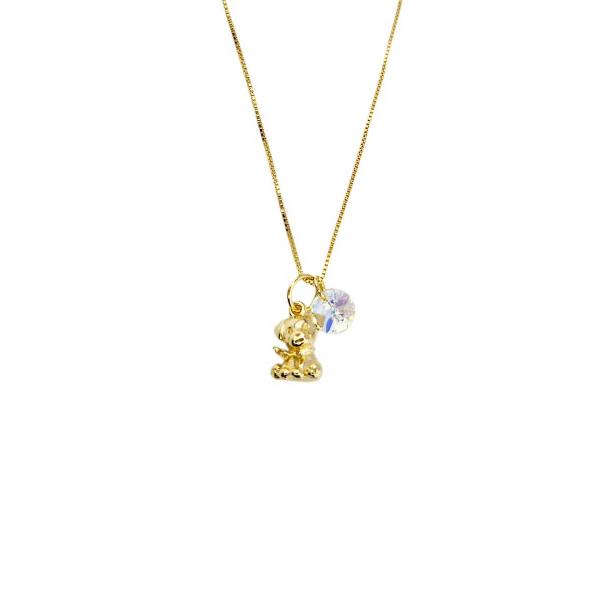 JOYAS MONTERO - Collar Nico Gold  Baño Oro 24k creado con cristales de Swarovski® Aurora Boreal