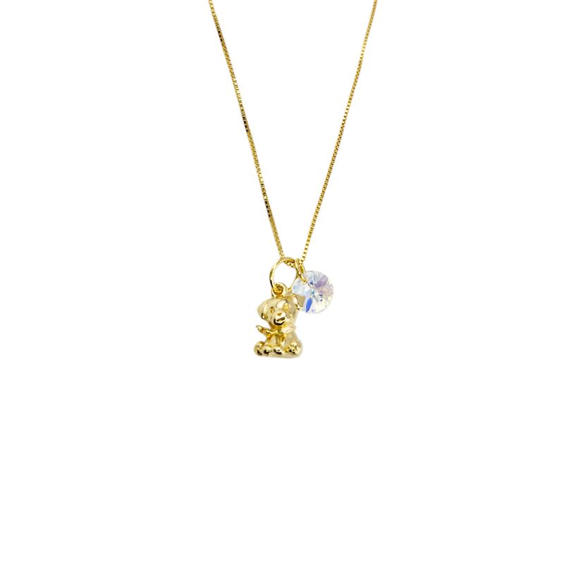 JOYAS MONTERO - Collar Nico Gold  Baño de oro 24k Cristales Genuinos Aurora Boreal