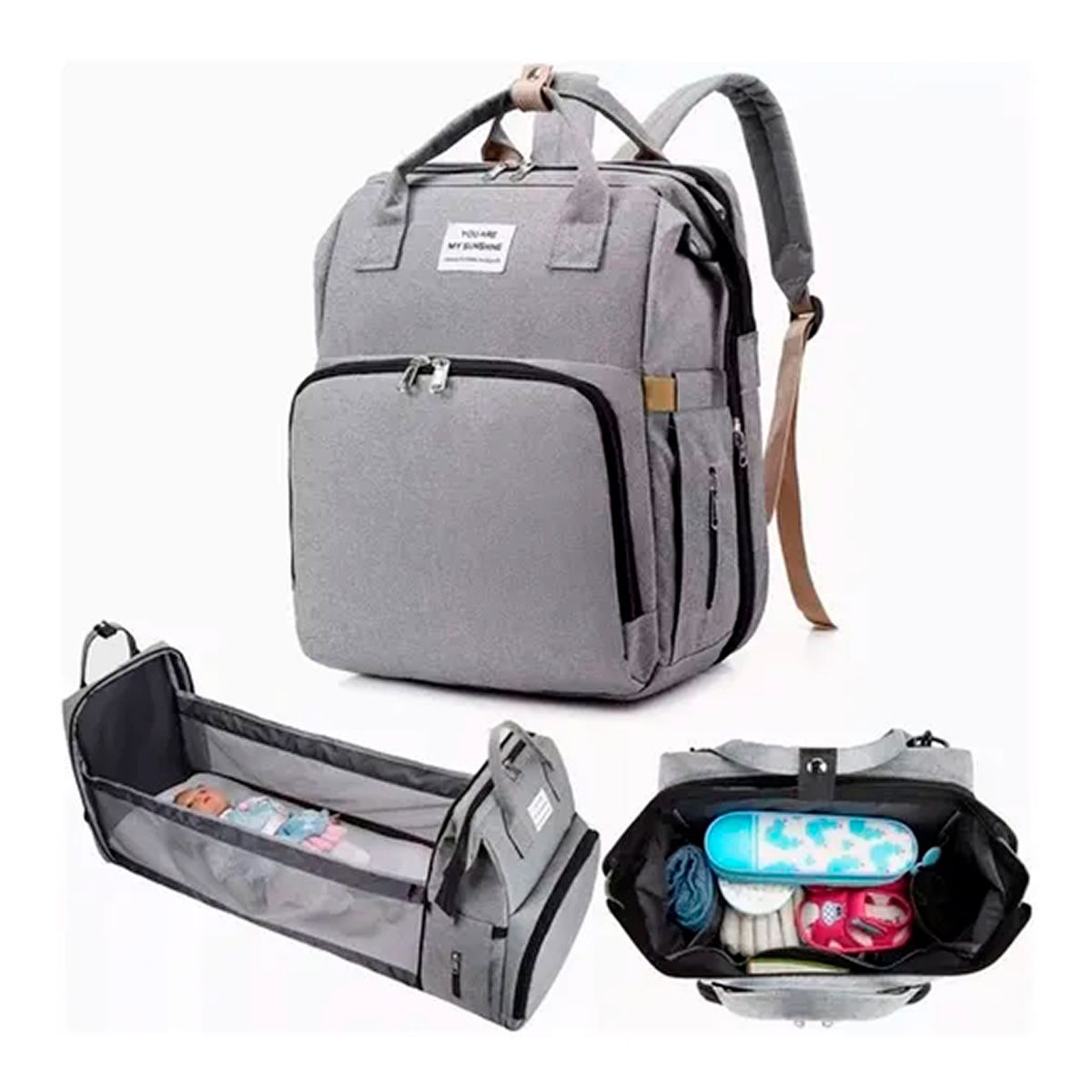 ESHOPANGIE - Bolsa Mochila De Pañales Para Mamá Cama De Bebé Plegable