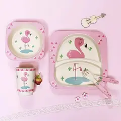 TOPSOC - Set Platos Niños Cubiertos Tenedor Cuchara Y Vaso Colación_
