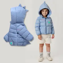 UTILISIMO - Parka Dinosaurio Con Capucha Mangas Larga Niño Azul