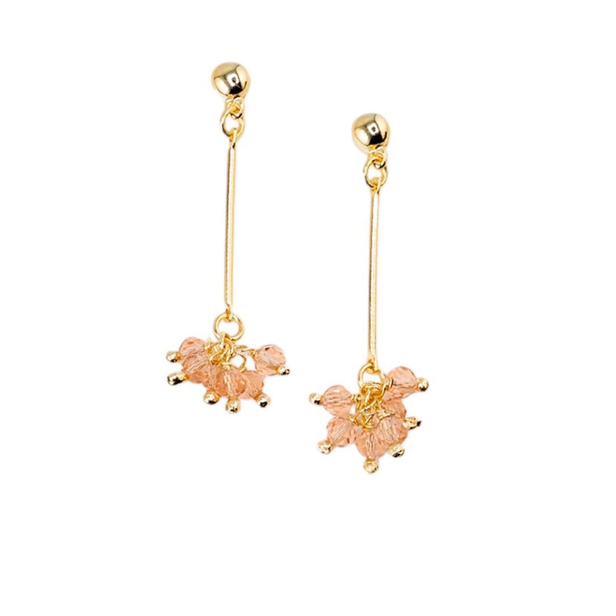 JOYAS MONTERO - Aros Tessa Peach Gold Baño de Oro 24k