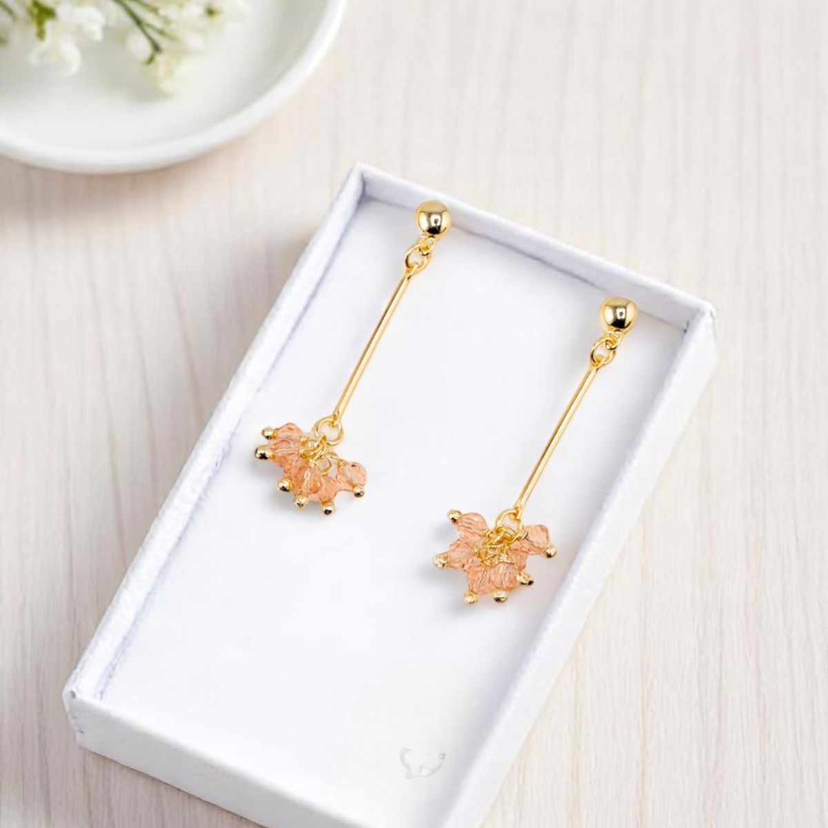 JOYAS MONTERO - Aros Tessa Peach Gold Baño de Oro 24k