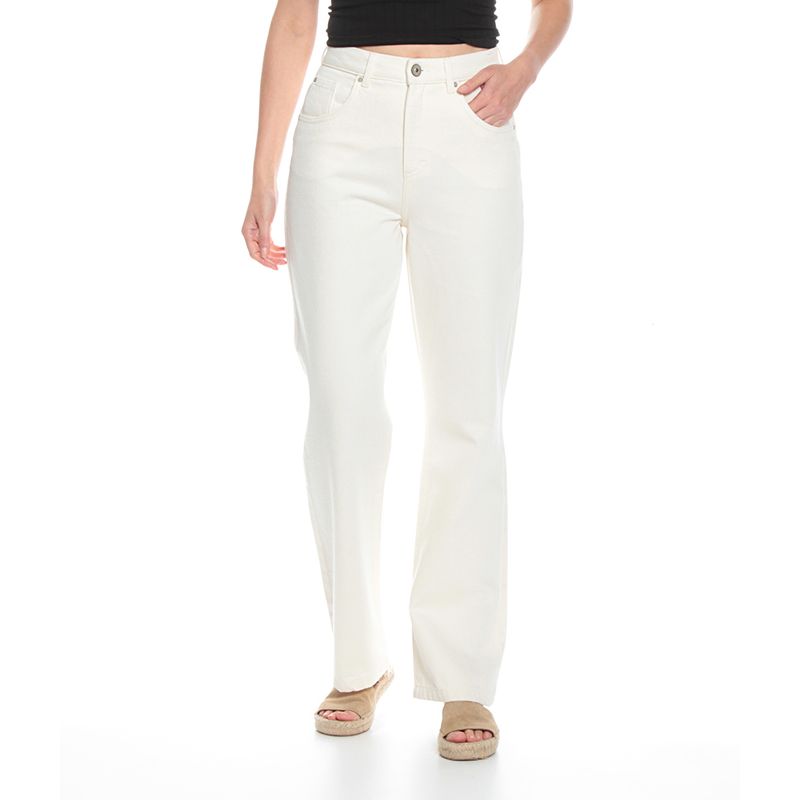 WADOS - JEANS FLARE TIRO ALTO PUSH UP PRETINA BASICA UN BOTON