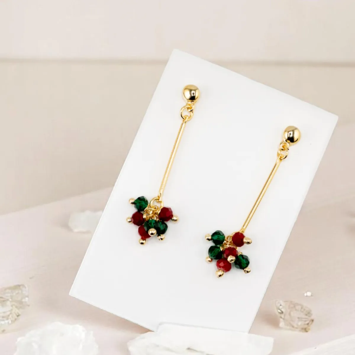 JOYAS MONTERO - Aros Tessa Green Gold Baño de Oro 24k