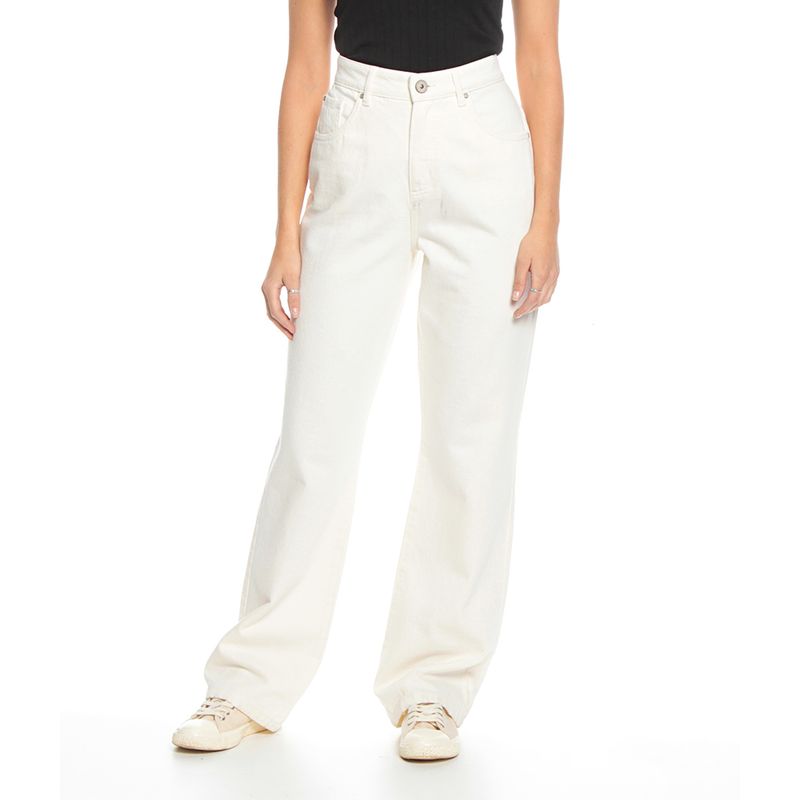 WADOS - JEANS RECTO TIRO ALTO PUSH IN PUSH UP PRETINA UN BOTON