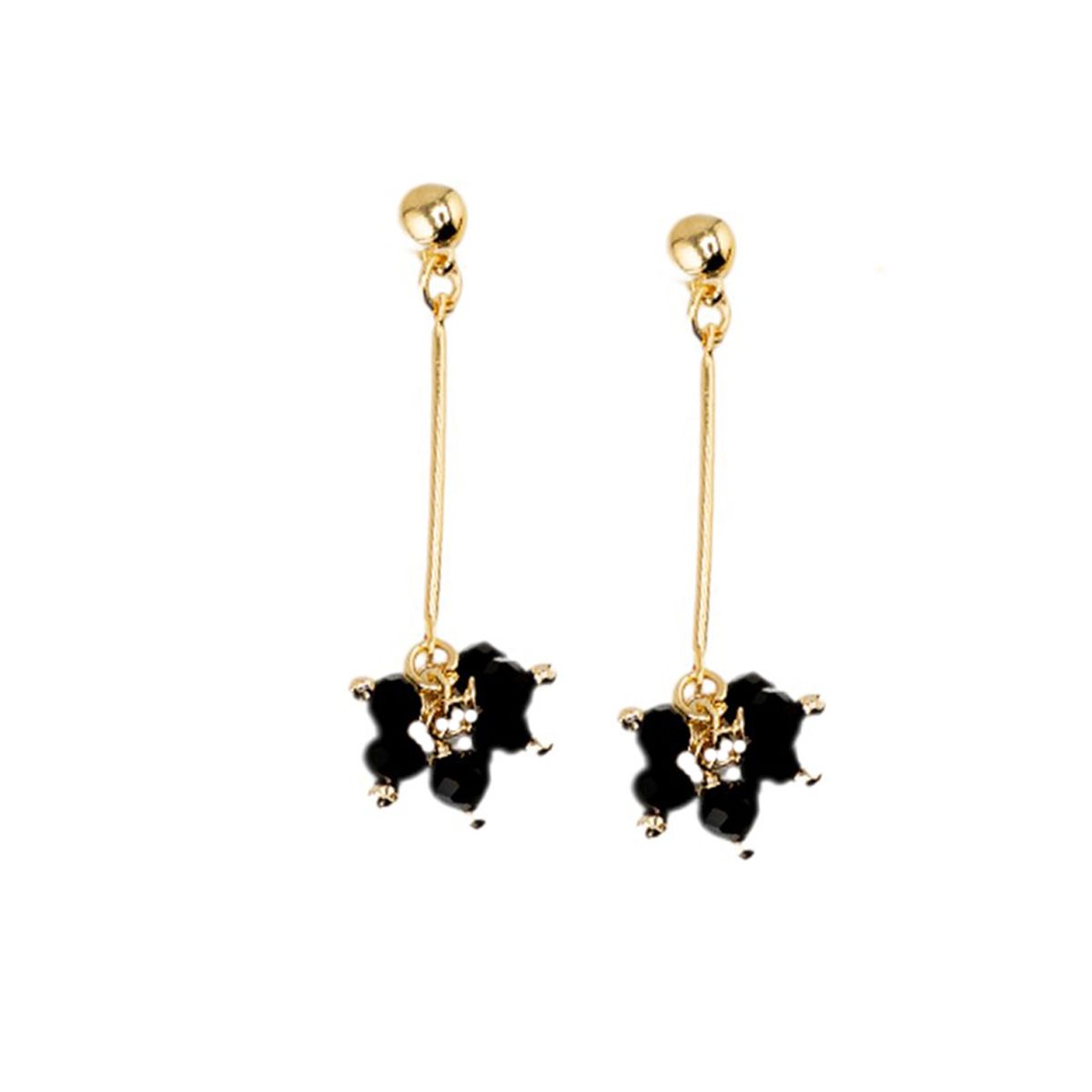JOYAS MONTERO - Aros Tessa Black Gold Baño de Oro 24k