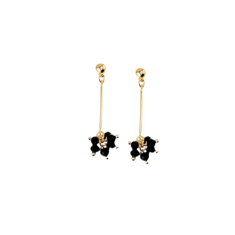 JOYAS MONTERO - Aros Tessa Black Gold Baño de Oro 24k