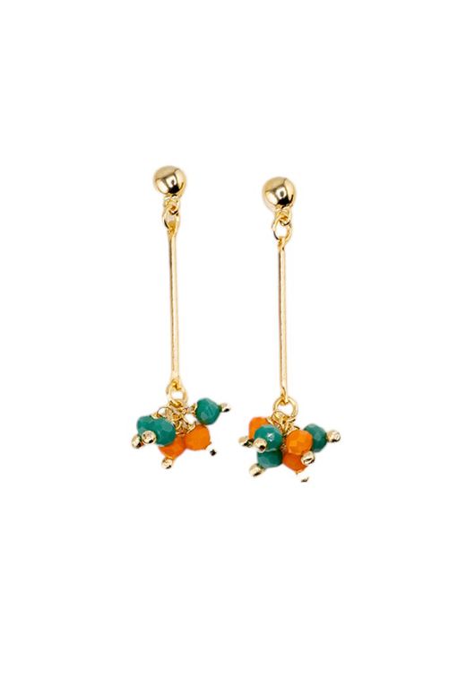 Aros Tessa Orange Gold Bano de Oro 24k Dorado TALLA UNICA