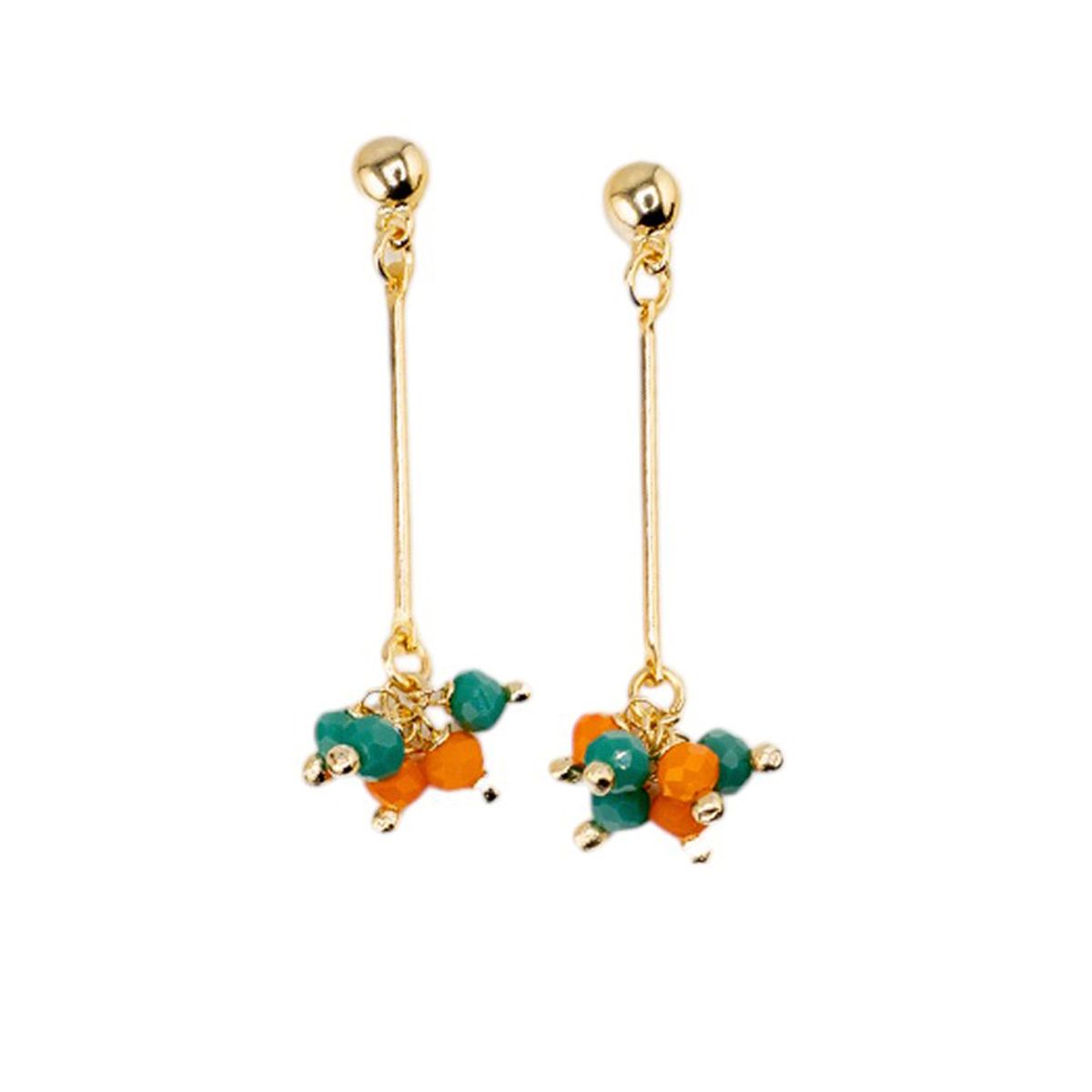 JOYAS MONTERO - Aros Tessa Orange Gold Baño de Oro 24k