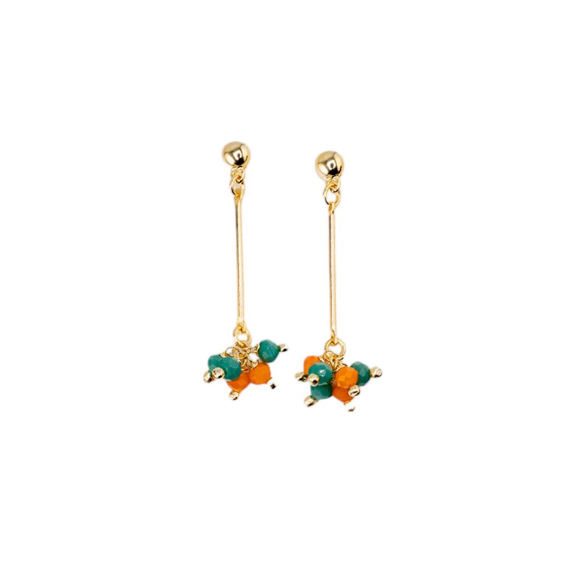 JOYAS MONTERO - Aros Tessa Orange Gold Baño de Oro 24k