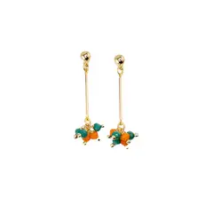 JOYAS MONTERO - Aros Tessa Orange Gold Baño de Oro 24k