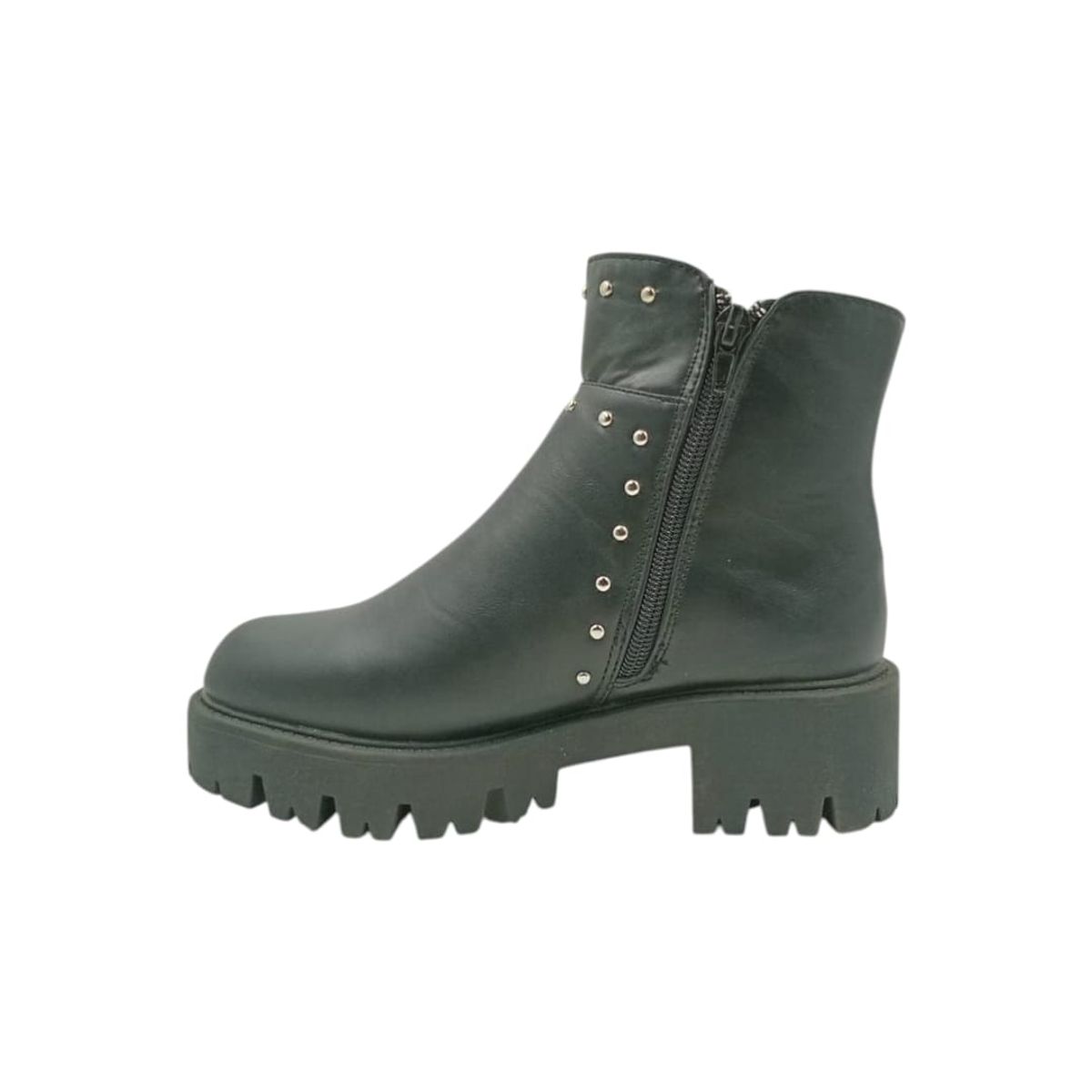 HERIEL - Botín Negro Tachas Plataforma Mujer