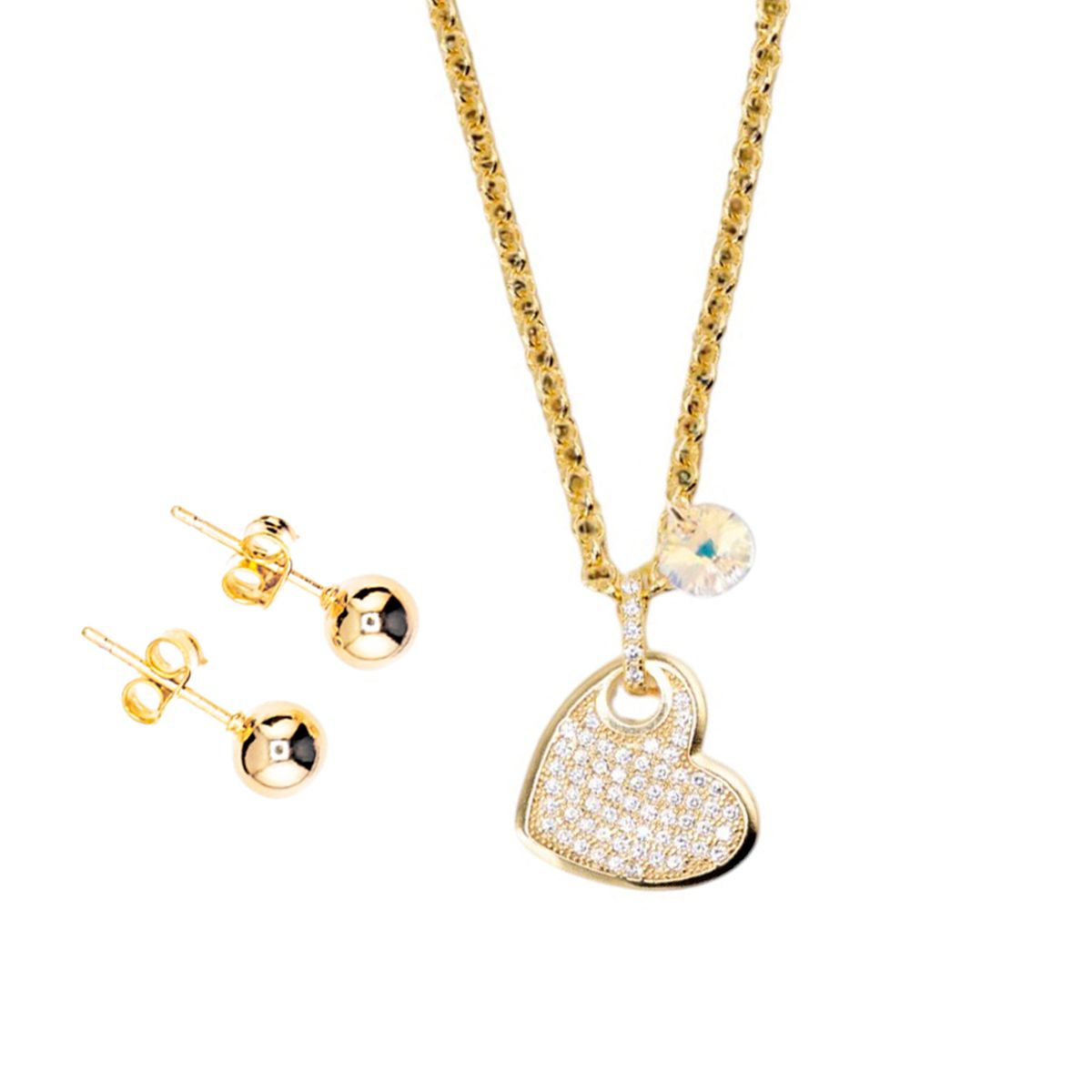 JOYAS MONTERO - Conjunto Alicia Gold Baño Oro 24K Con Circones creado cristales de Swarovski®