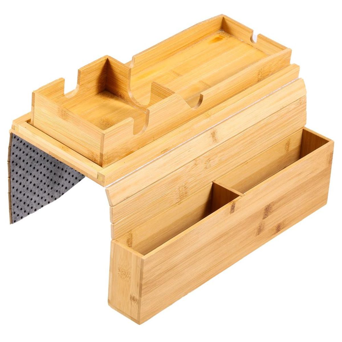 GENERICO - Base reposabrazos sofá bambú portavasos plegable lateral