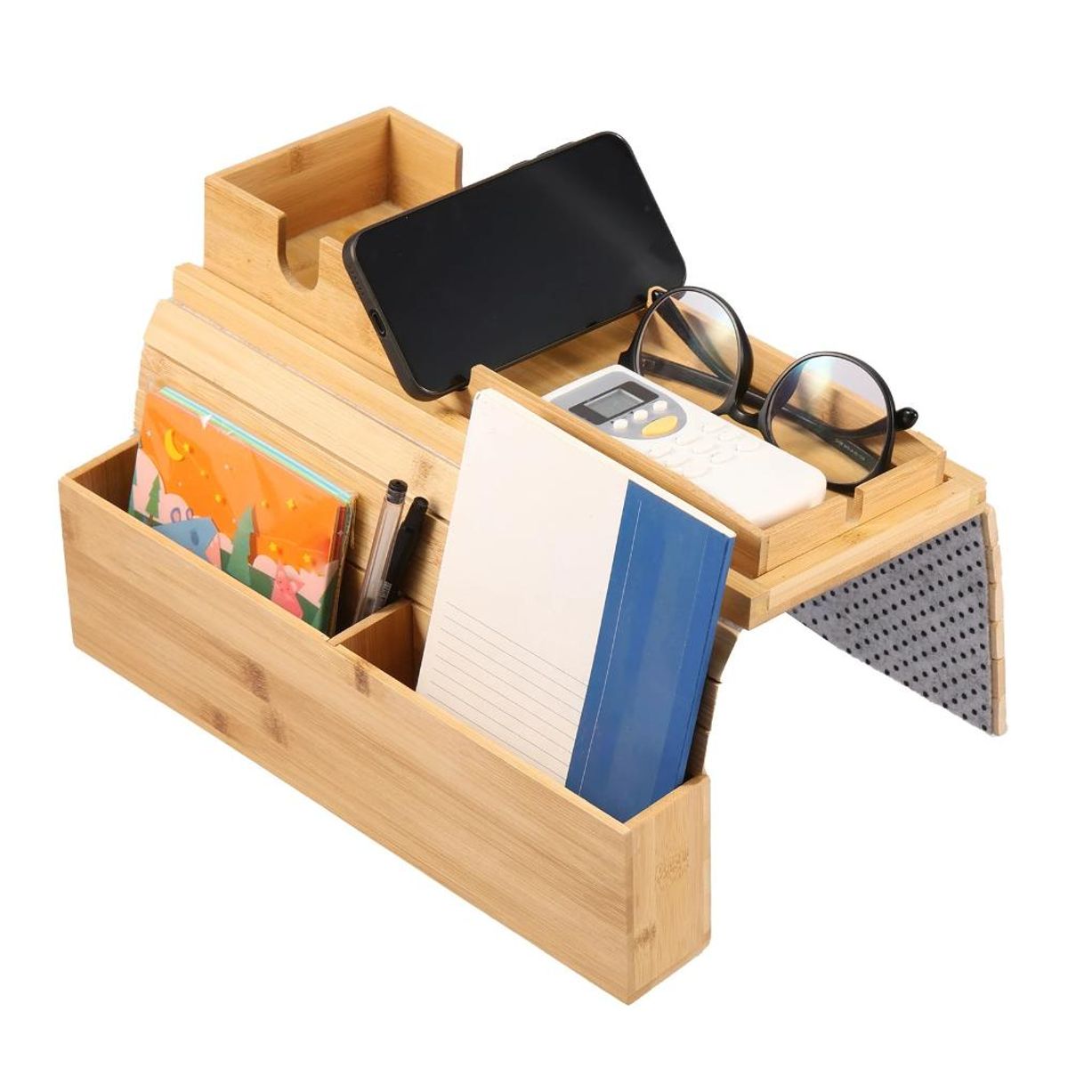 GENERICO - Base reposabrazos sofá bambú portavasos plegable lateral