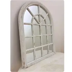 GENERICO - Marco Espejo Decorativo Clasico Forma De Ventana Vintage Blanco