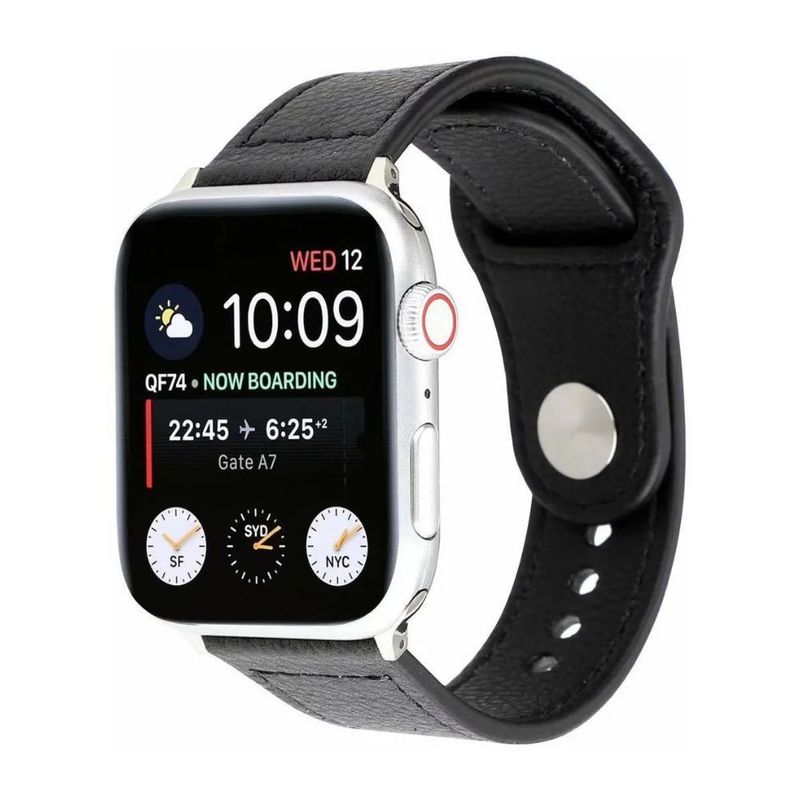 GENERICO - Correa Para Apple Watch Cuero Premium Series Elegante 42-44-45-49 Mm