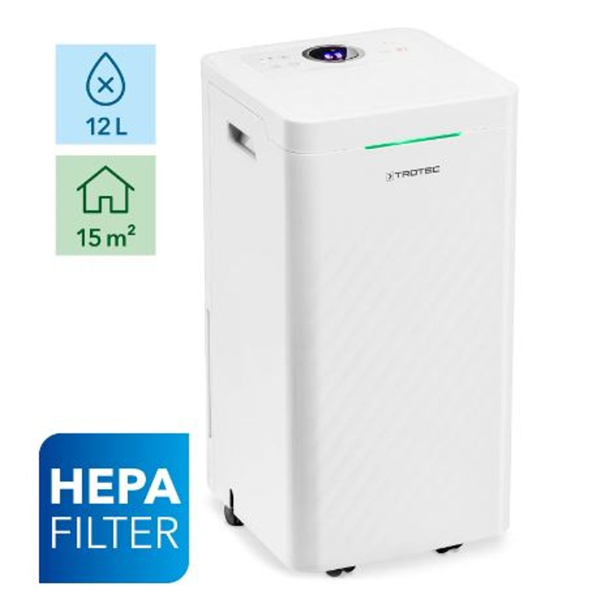 GENERICO - Deshumidificador TROTEC TTK 27 HEPA - 12 lts x día