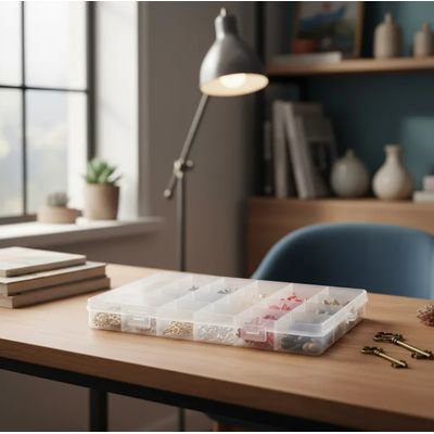 Imagen 2 del producto Caja Organizadora Plástica Multipropósito Con Compartimentos