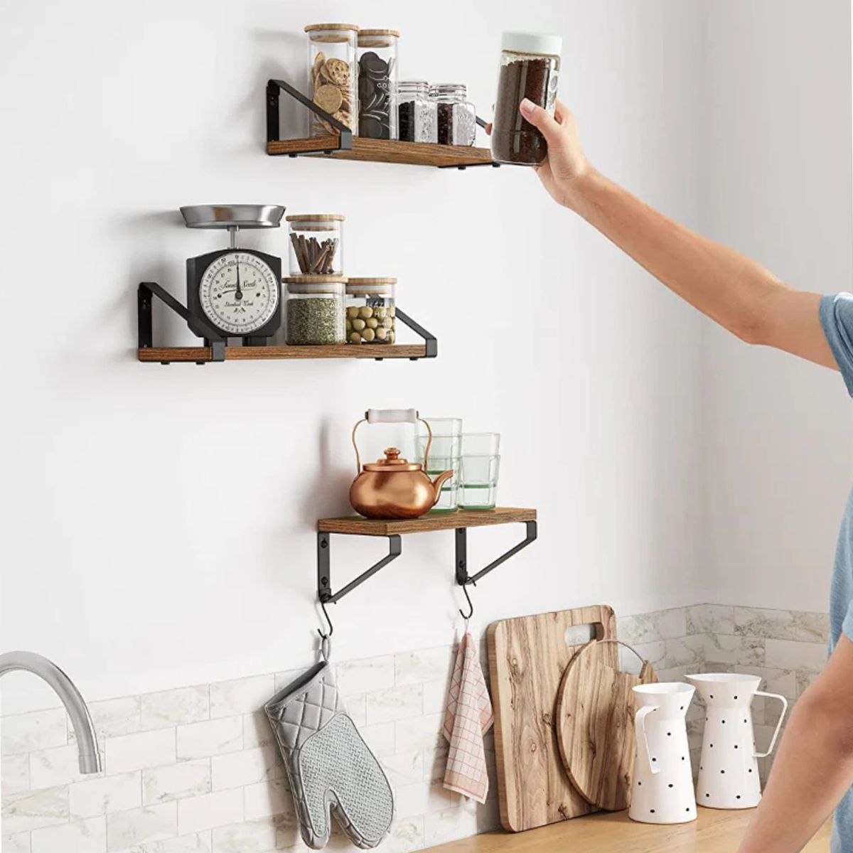 PANDALINO - Repisas Flotantes Yodo - Estilo Industrial