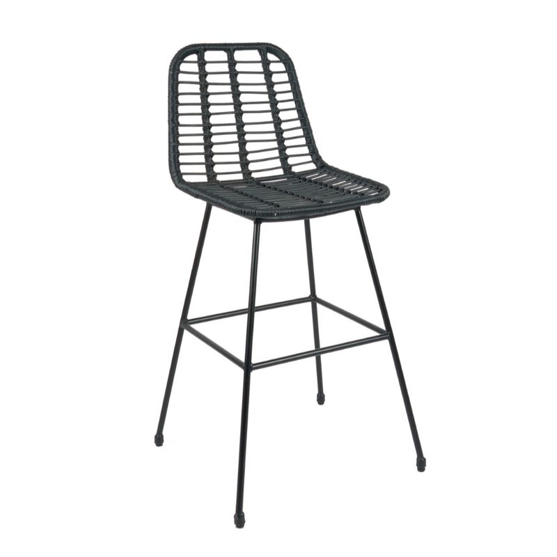 PANDALINO - Taburete Piso Grecia Alto 75 cm - Rattan Negro