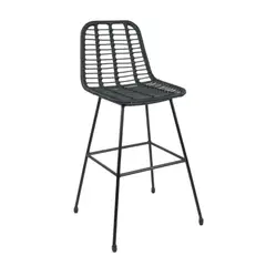 PANDALINO - Taburete Piso Grecia Alto 75 cm - Rattan Negro