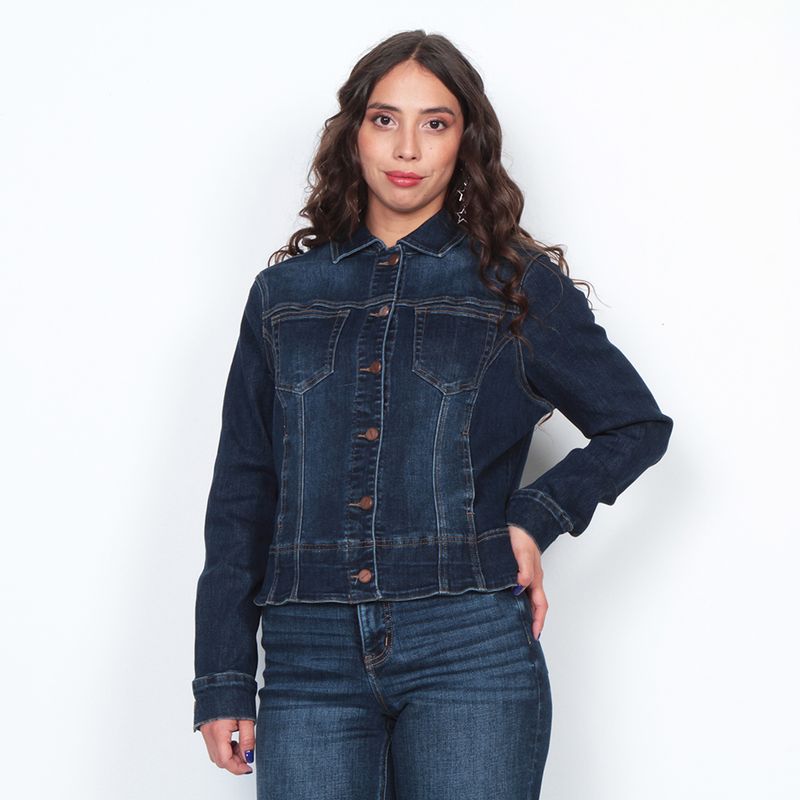 WADOS - CHAQUETA MANGA LARGA  DENIM CON  BOLSILLOS CIERRE BOTON