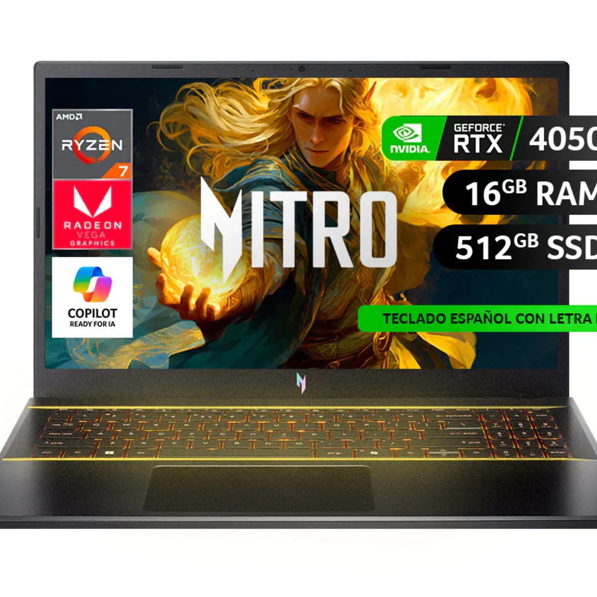 ACER - Notebook Gamer Acer Nitro V  ANV15-42-R50C 15'6 FULL HD IPS /Ryzen 7/ 16gb RAM /512 SSD/ Rtx 4050