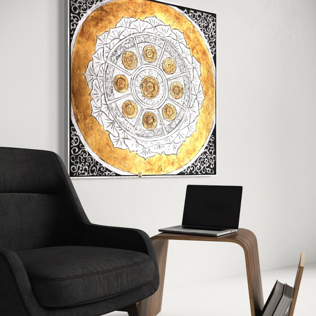 GENERICO - Cuadro abstracto decorativo 120 x 120