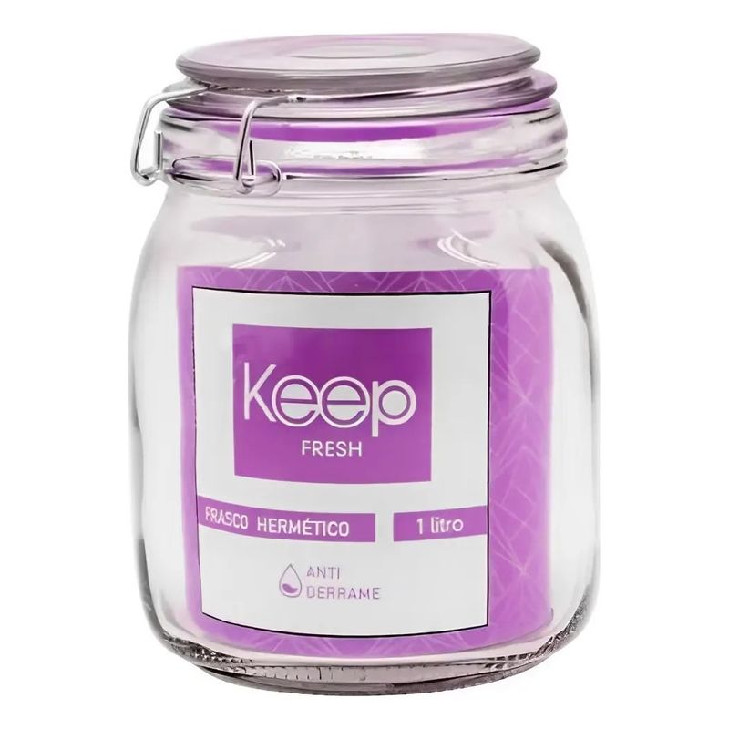 KEEP - Frasco Hermético 1 Litro Contenedor Vidrio Keep
