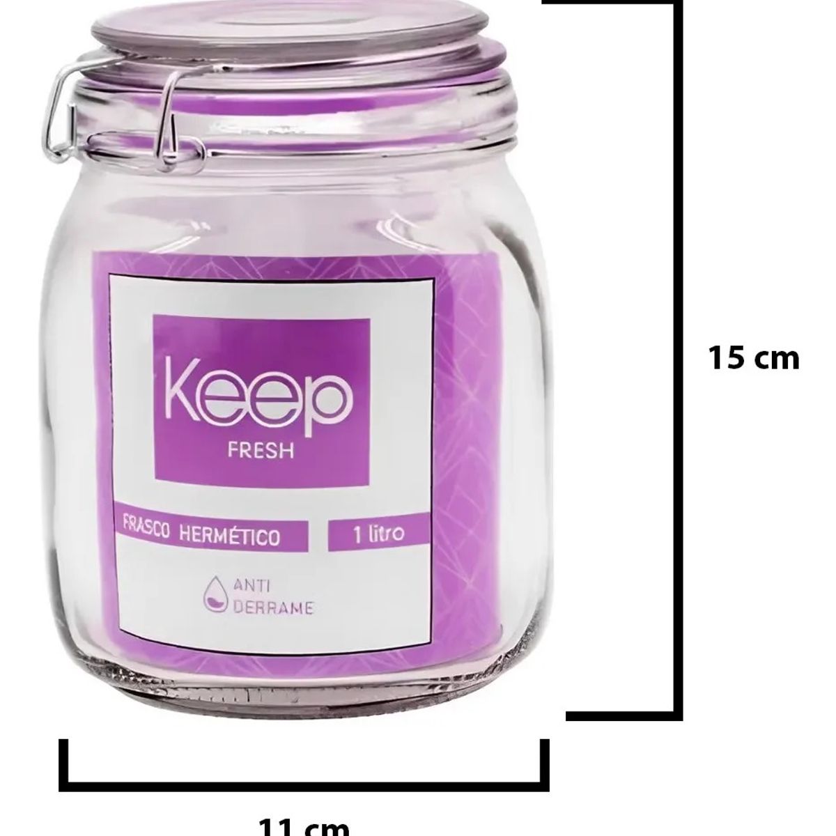 KEEP - Frasco Hermético 1 Litro Contenedor Vidrio Keep