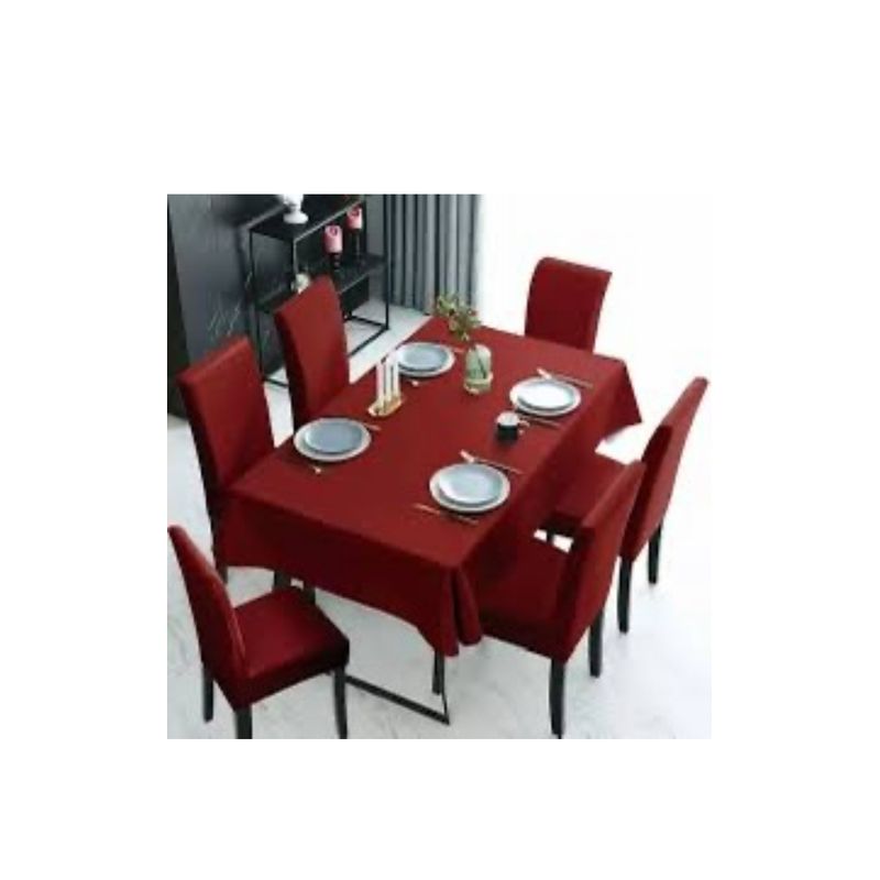 GENERICO - Fundas de Silla Texturizadas Set 6 Unidades Mas Mantel 7 Piezas