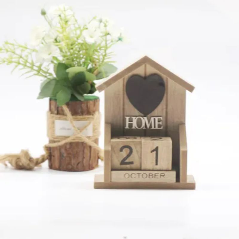 GENERICO - Calendario Bloques Madera Home  Adorno Escritorio