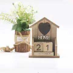 GENERICO - Calendario Bloques Madera Home Adorno Escritorio