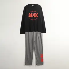AC DC - Conjunto Pijama Hombre Dirt Cheap Negro Acdc