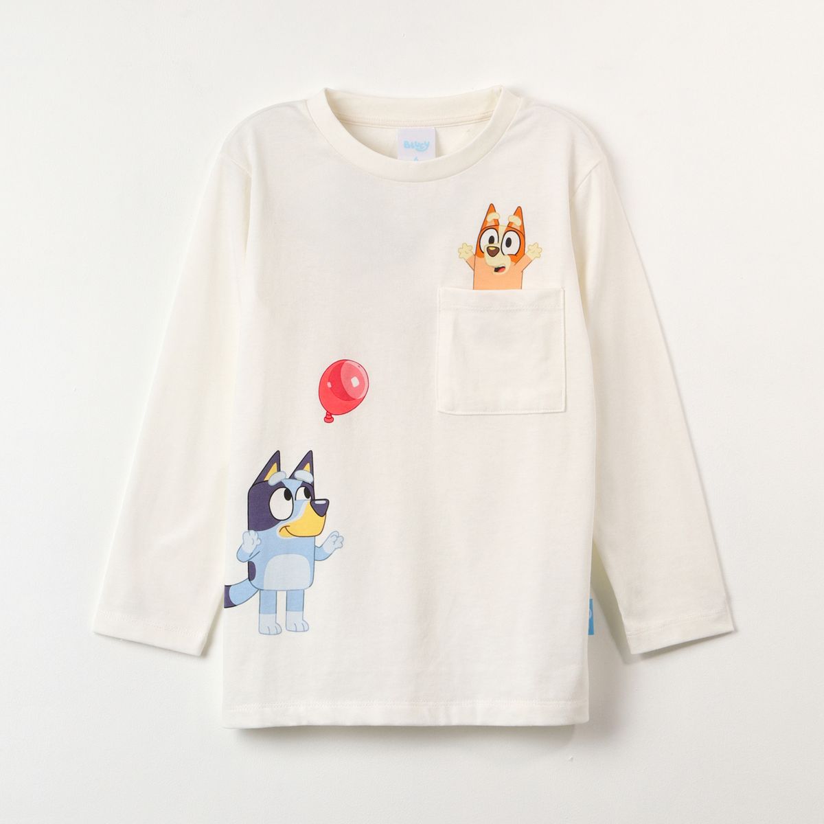 BLUEY - Polera Manga Larga Niño Globos Beige Bluey