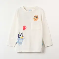 BLUEY - Polera Manga Larga Niño Globos Beige