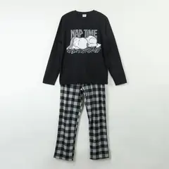 SNOOPY - Conjunto Pijama Hombre Nap Time Negro