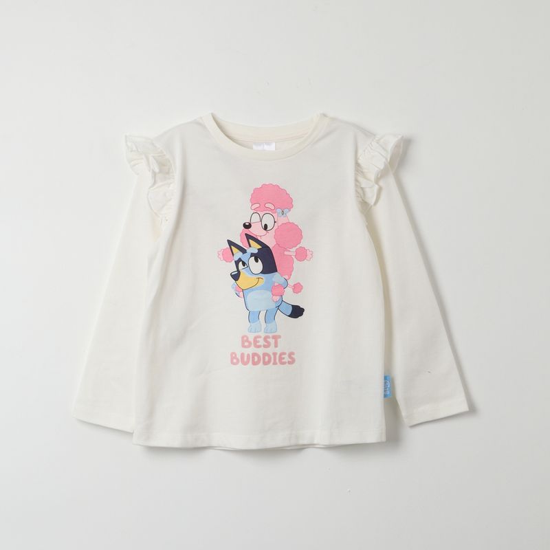 BLUEY - Polera Manga Larga Niña Best Buddies Beige Bluey