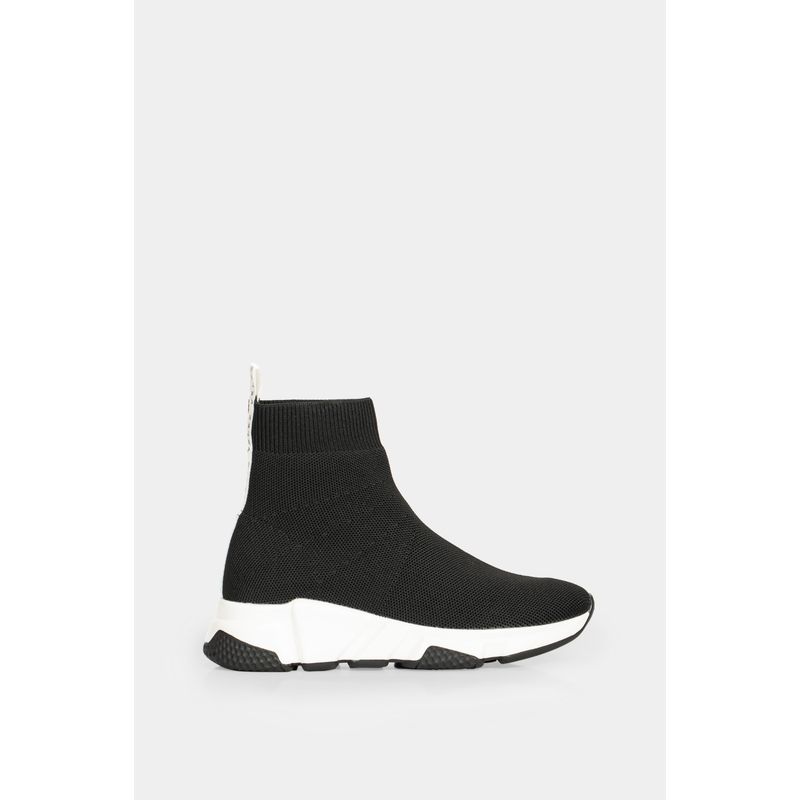 VELEZ - Vélez Zapatillas Botín Zamba Mujer Téxtil Y Cuero Negro