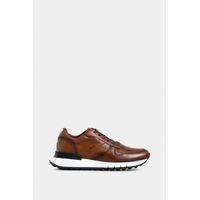 Vélez Zapatillas Iris Cuero Hombre Costuras Laterales Miel