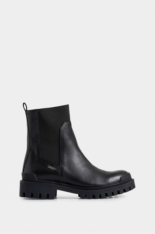 Vélez Botines Caltha 2.0 De Cuero Mujer Tractorados Negro
