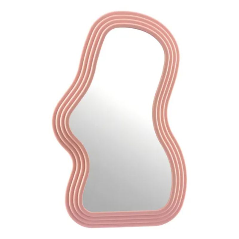 GENERICO - Espejo Ondulado Moderno Asimétrico  Maquillaje Y Decoración Rosado