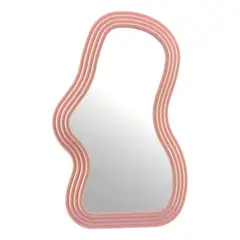 GENERICO - Espejo Ondulado Moderno Asimétrico Maquillaje Y Decoración Rosado